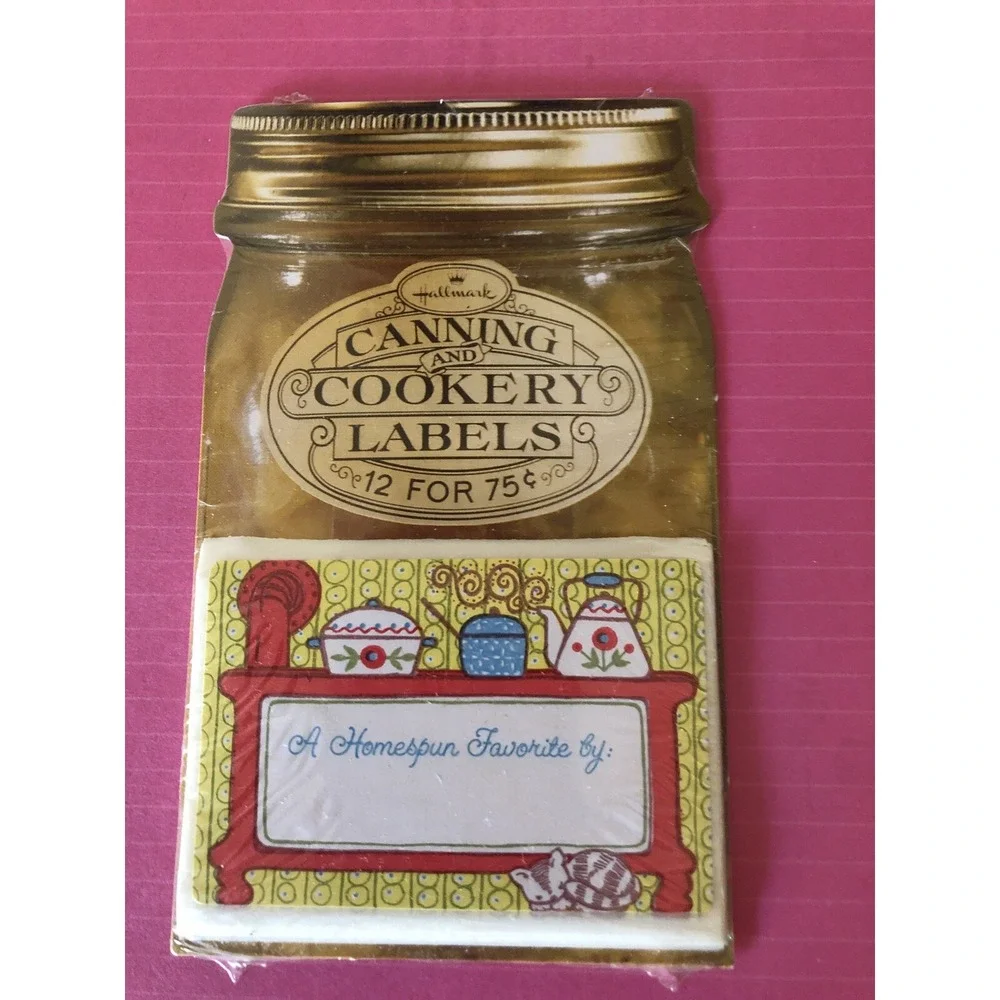Vintage Hallmark‎ Canning Cookery Mason Jar Labels New Sealed Set 12 70s Kitchen